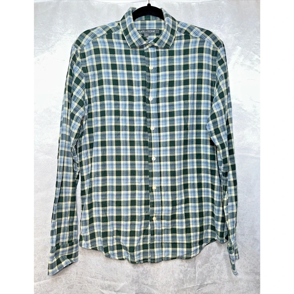 Slate & Stone Plaid Collared Button Down Womens Sz M Outdoors Everyday Essential